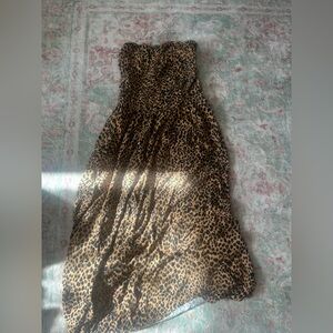 Universal Thread Strapless Leopard Print Maxi Dress - Size Small